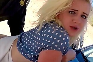 Black cop arrest girl and fake taxi caught by police women Blonde 7 min