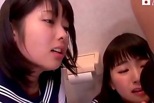 Two Japanese Teens Fuck in Bathroom poster