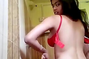 Hot desi indian girl showing her bigboobs in bra poster