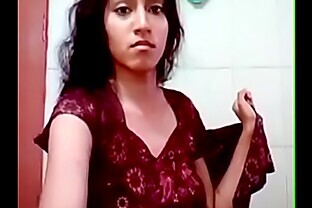 Indian teen girl bathing nude poster