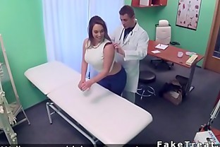 Busty patient pulls out doctors dick in fake hospital