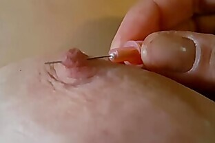 Pushing a needle through my nipple poster