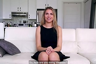 CASTING FRANCAIS - First time casting for Canadian amateur lesbian Vanessa Siera poster