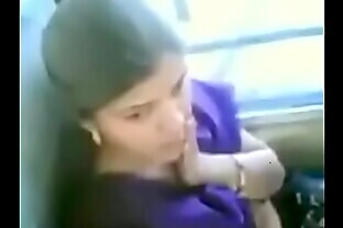VID-20070618-PV0001-South Indian 28 yrs old unmarried girl showing her boobs to her lover in train sex porn video. poster