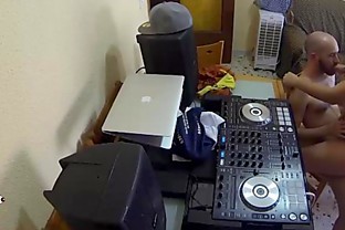 Dj fucking and scratching in the chair with a hidden cam spying my hot gf poster