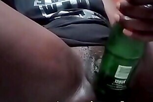 Horny kenyan girl takes a juice bottle on video call, get her on telegram poster