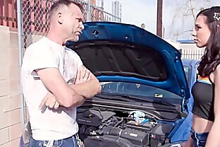 Trickery - Brunette Teen Pays Mechanic With Her Pussy poster