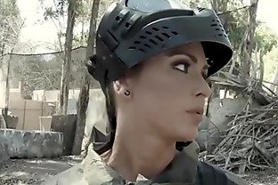 Busty slut (Jessica Jaymes) Rather take a dick than play paintball - Brazzers poster