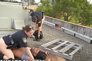BLACK PATROL - Black Thug Burglar Fucks MILF Police Women For Freedom