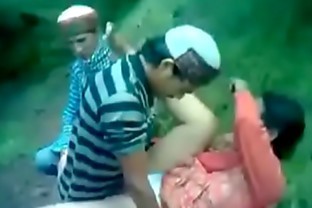 Indian whore outdoor threesome fuck - poster
