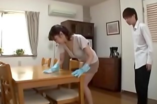 Japanese Mom Still Cleaning - LinkFull: http://q.gs/EQTFB poster