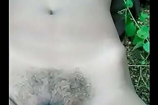 Indian village girl is being naked and exploited by her bf in forest
