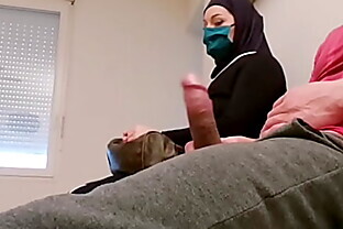 Pervert doctor puts a hidden camera in his waiting room, this muslim slut will be caught red-handed with empty French ball poster
