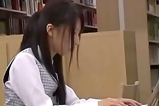 Japanese student f. orgasm and sex in library poster