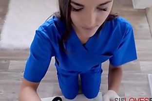 Nurse cares for her brothers hardon- Jesse blue poster